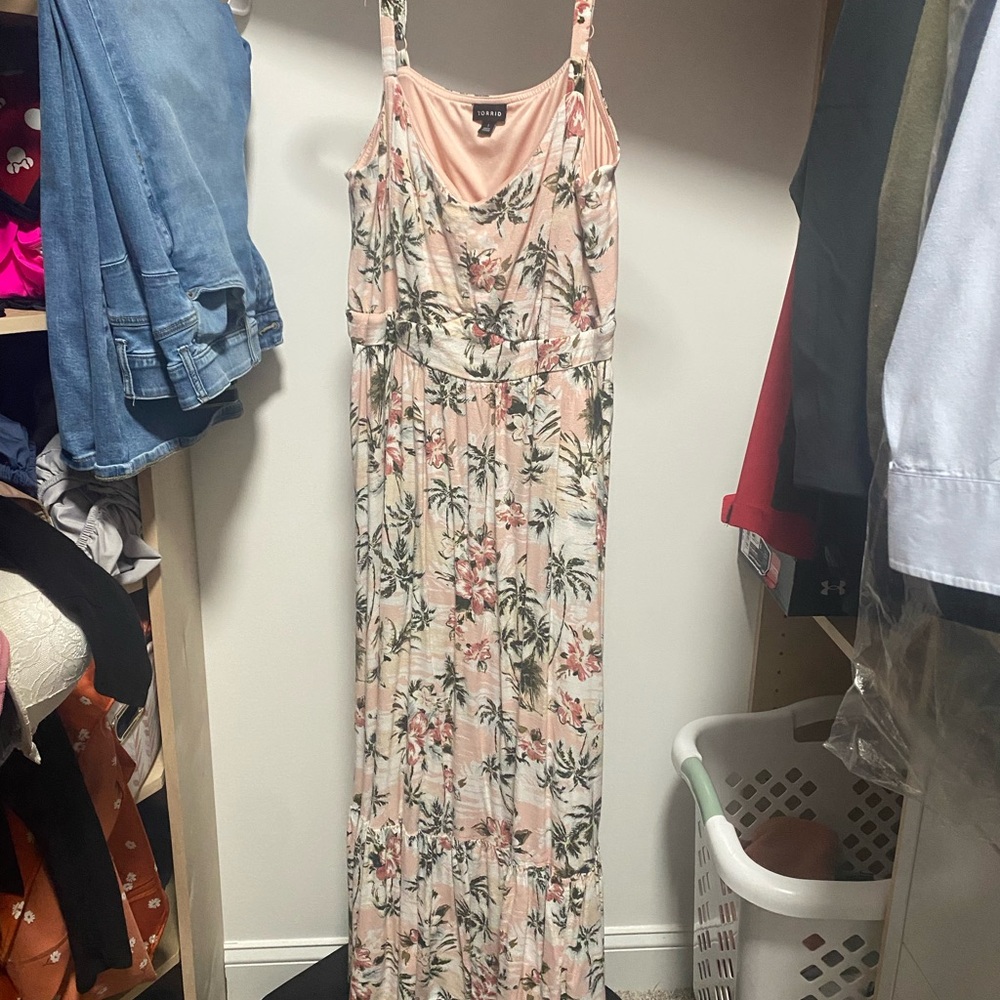 Torrid Pink Floral Maxi Dress
